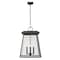 Z-Lite Broughton Outdoor Chain Mount Ceiling Fixture, 4-Light, 15.75In.W x 23.75In.H, Black/Clear Beveled 521CHXL-BK - alternate 4